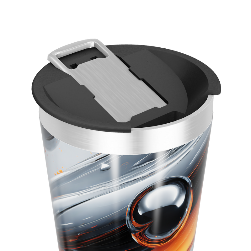 Copo Térmico - Design Preto e Laranja