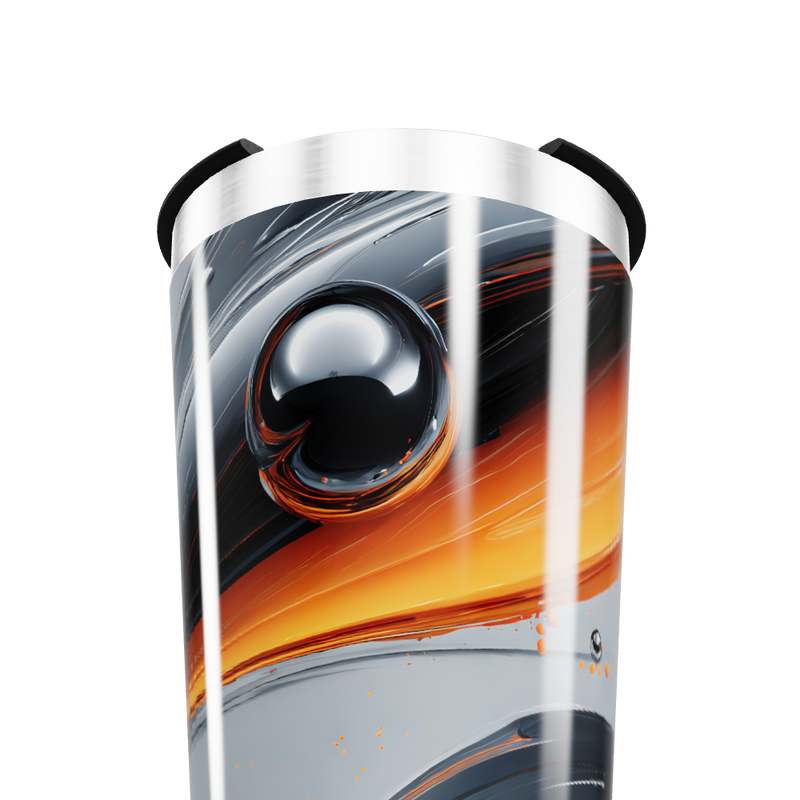 Copo Térmico - Design Preto e Laranja