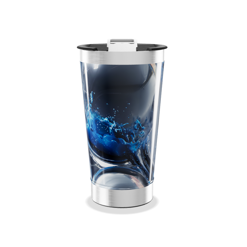 Copo Térmico - Transparente com Água Azul