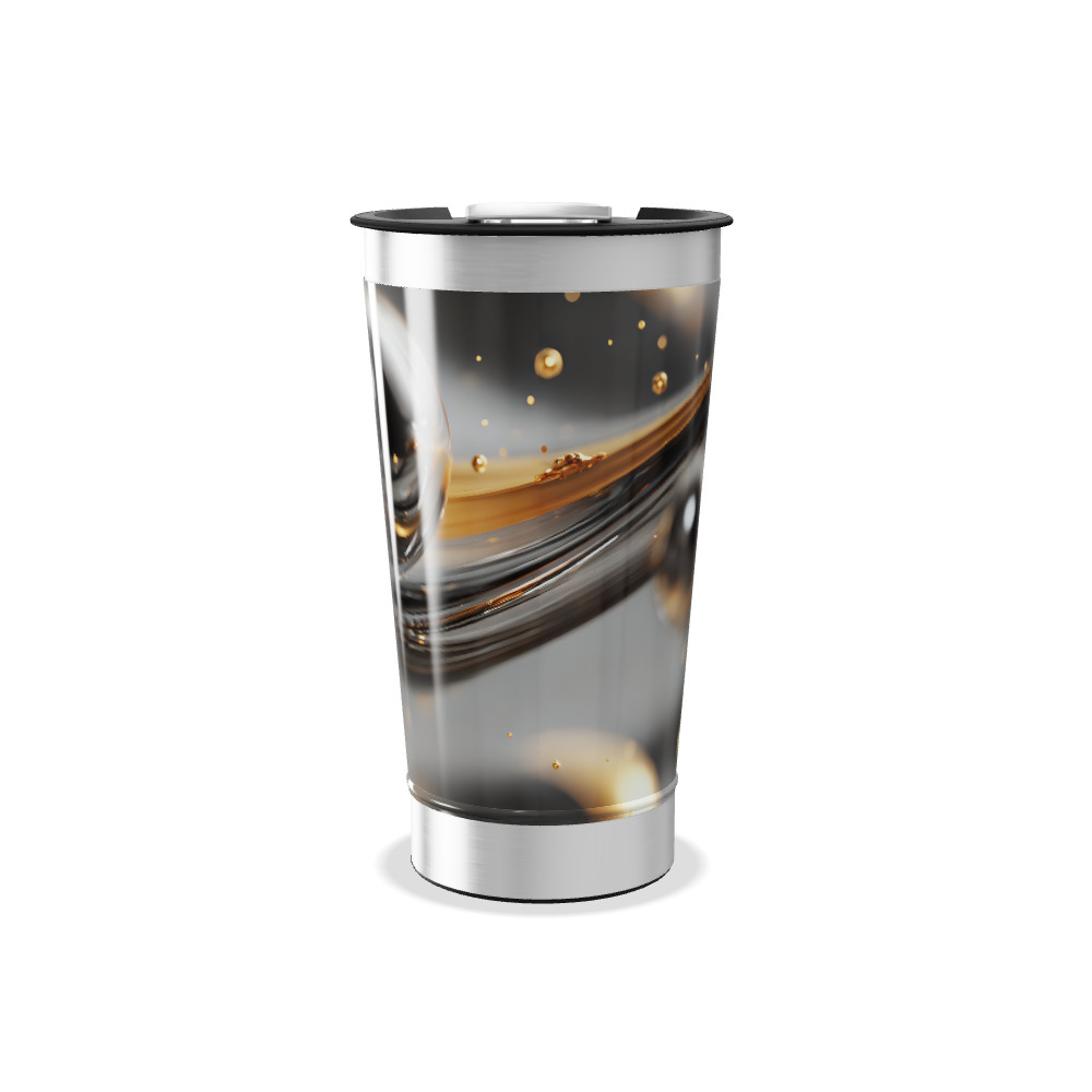 Copo Térmico - Design abstrato aço inox