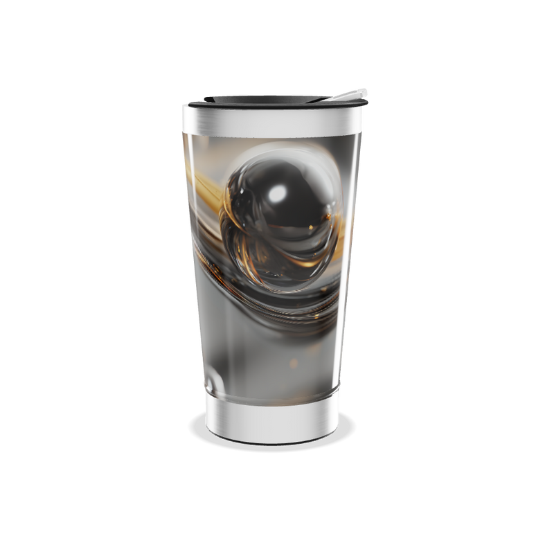 Copo Térmico - Design abstrato aço inox