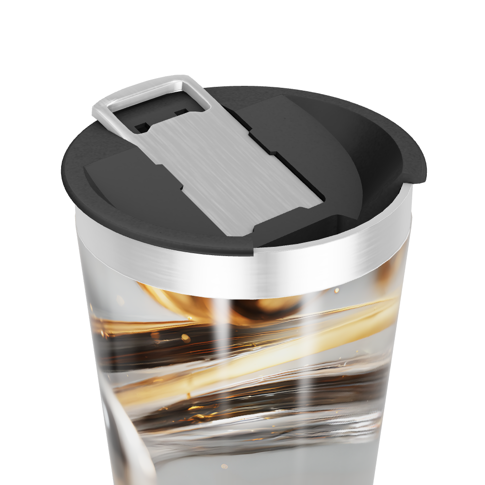 Copo Térmico - Design abstrato aço inox