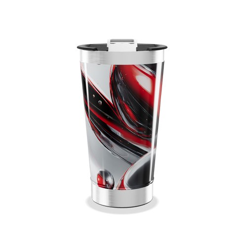 Copo Térmico - Abstrato Vermelho e Preto
