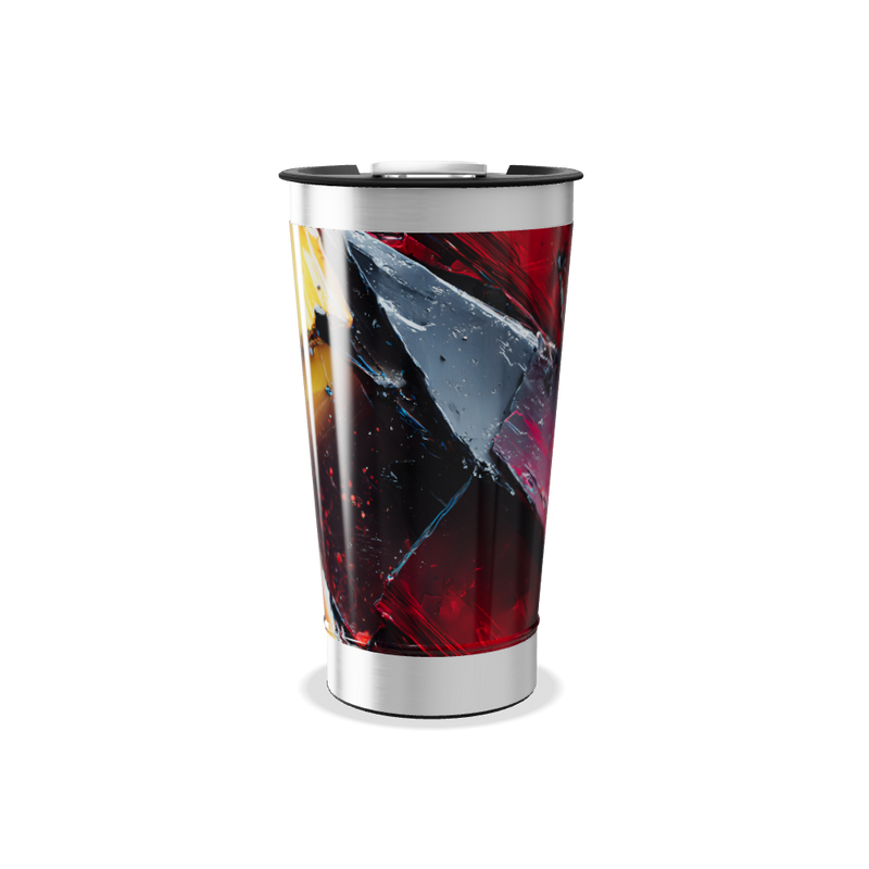Copo Térmico - Estampa Abstrata Vermelha