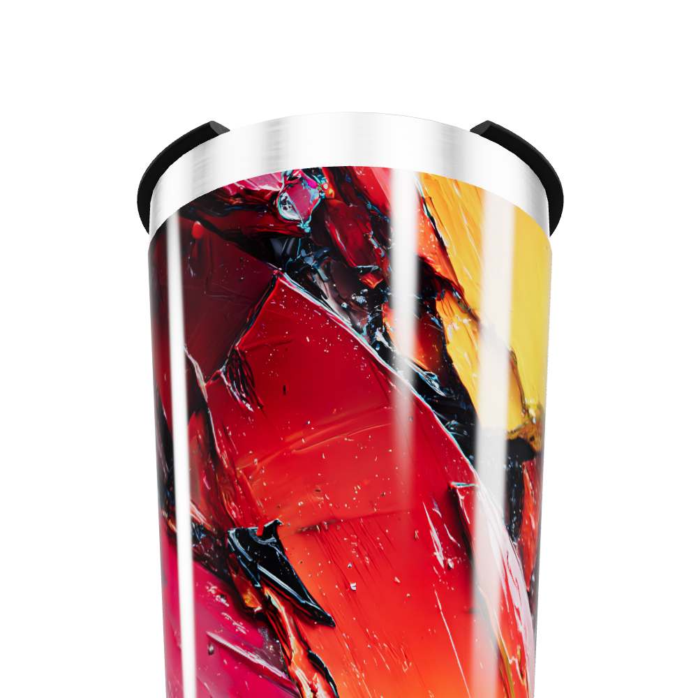 Copo Térmico - Estampa Abstrata Vermelha