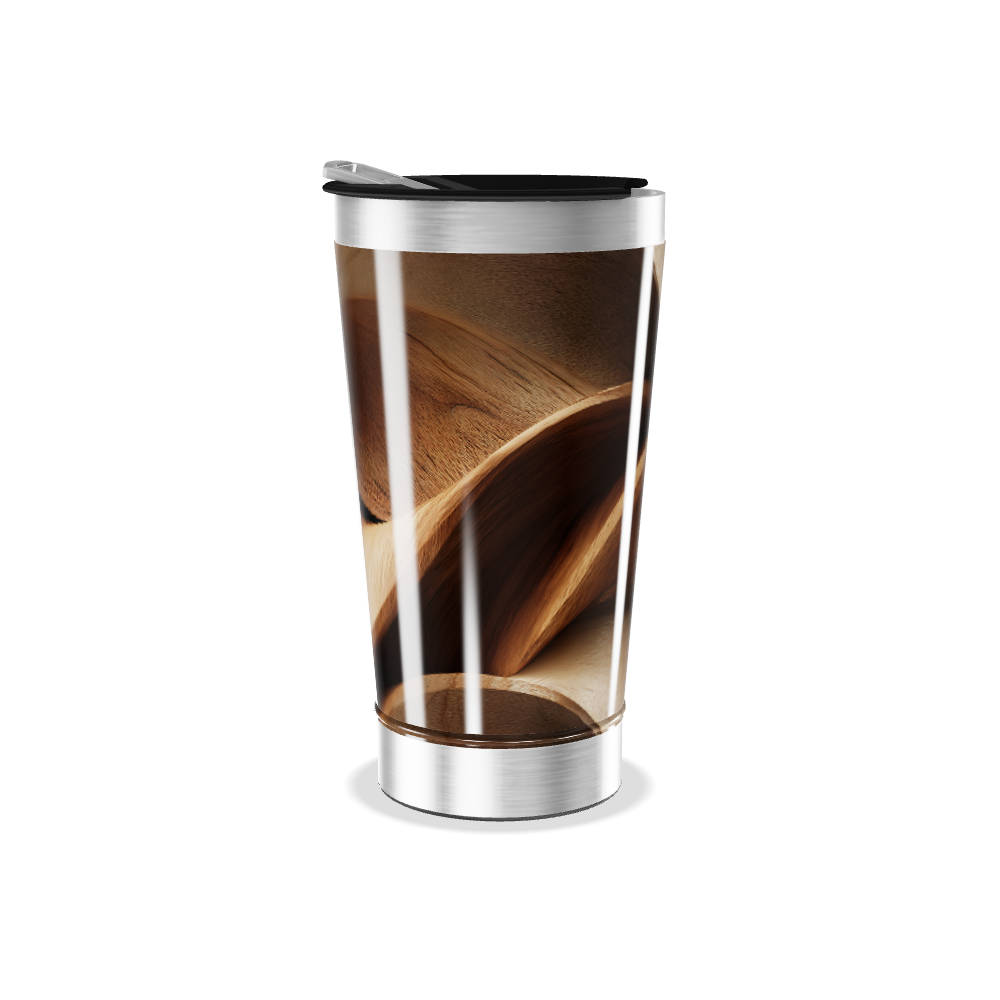 Copo Térmico - Estampa Madeira Aço Inox