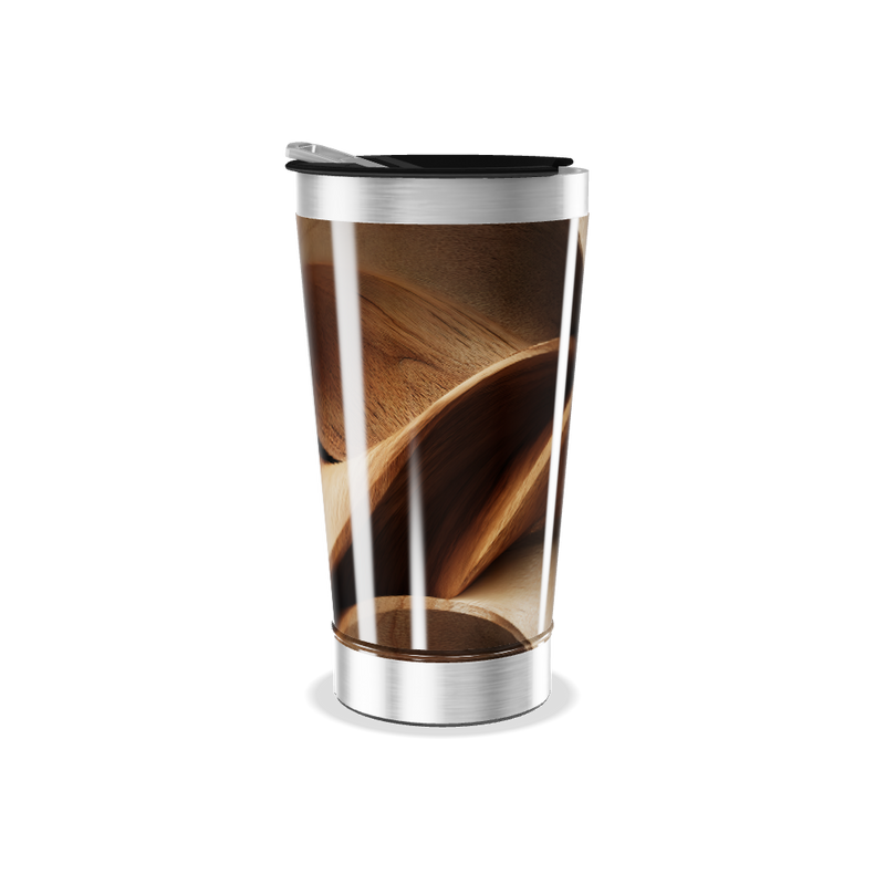 Copo Térmico - Estampa Madeira Aço Inox