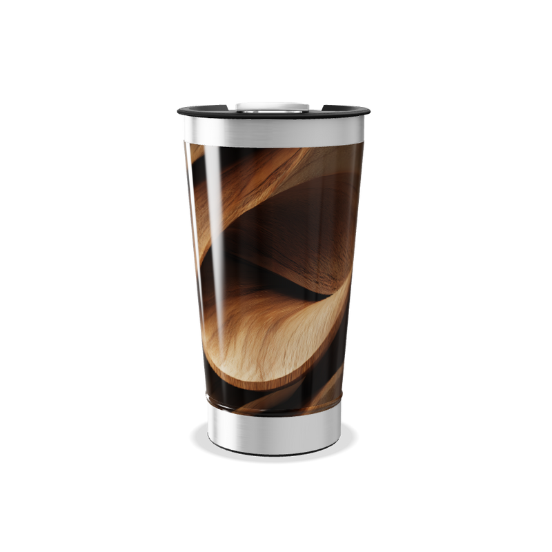 Copo Térmico - Estampa Madeira Aço Inox