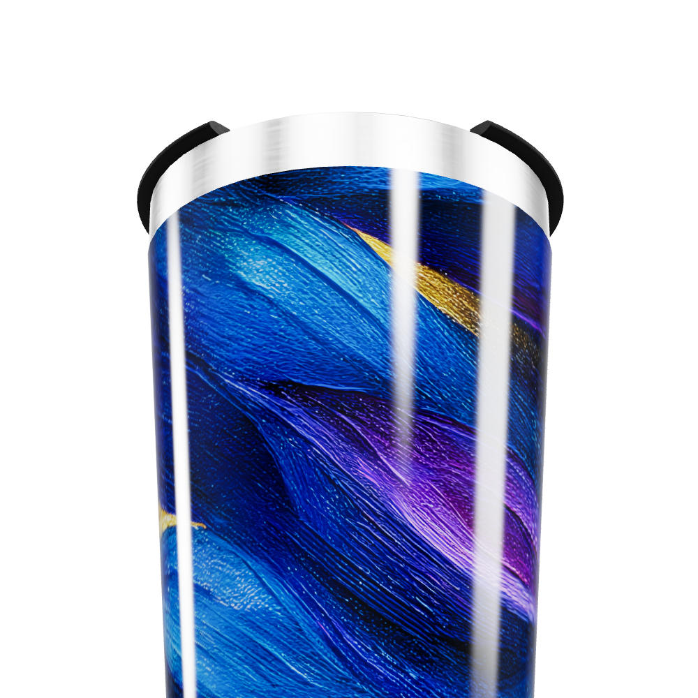 Copo Térmico - Azul com Estampa Abstrata