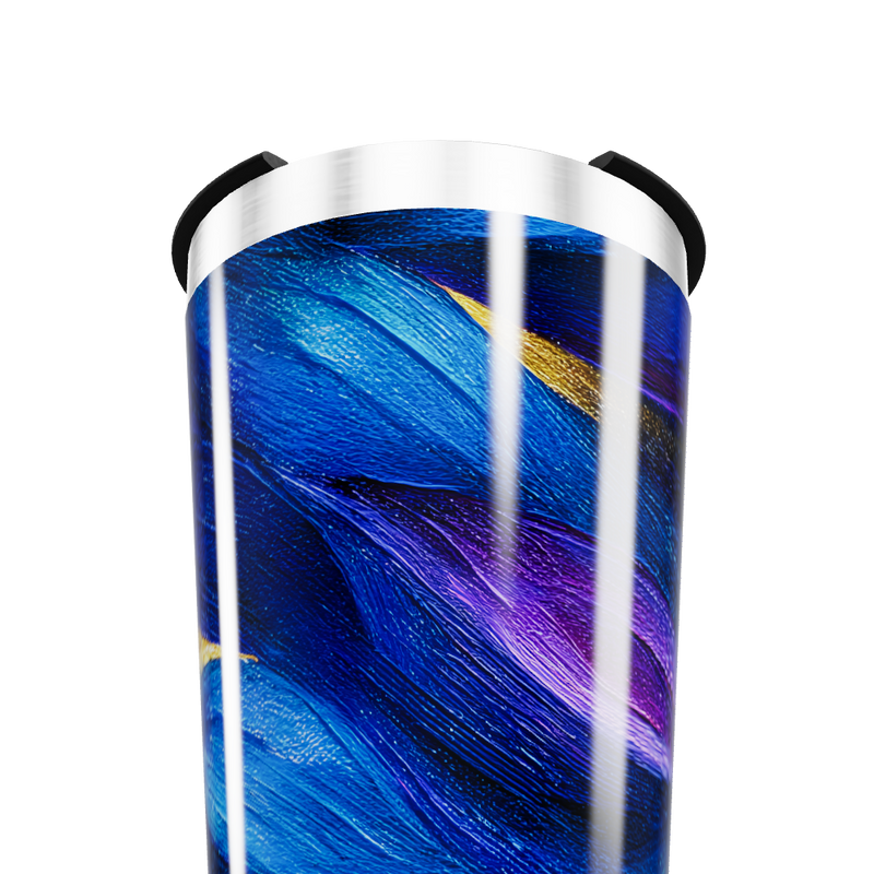 Copo Térmico - Azul com Estampa Abstrata