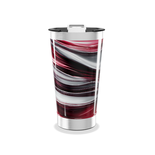 Copo Térmico - Design Ondas Vermelhas