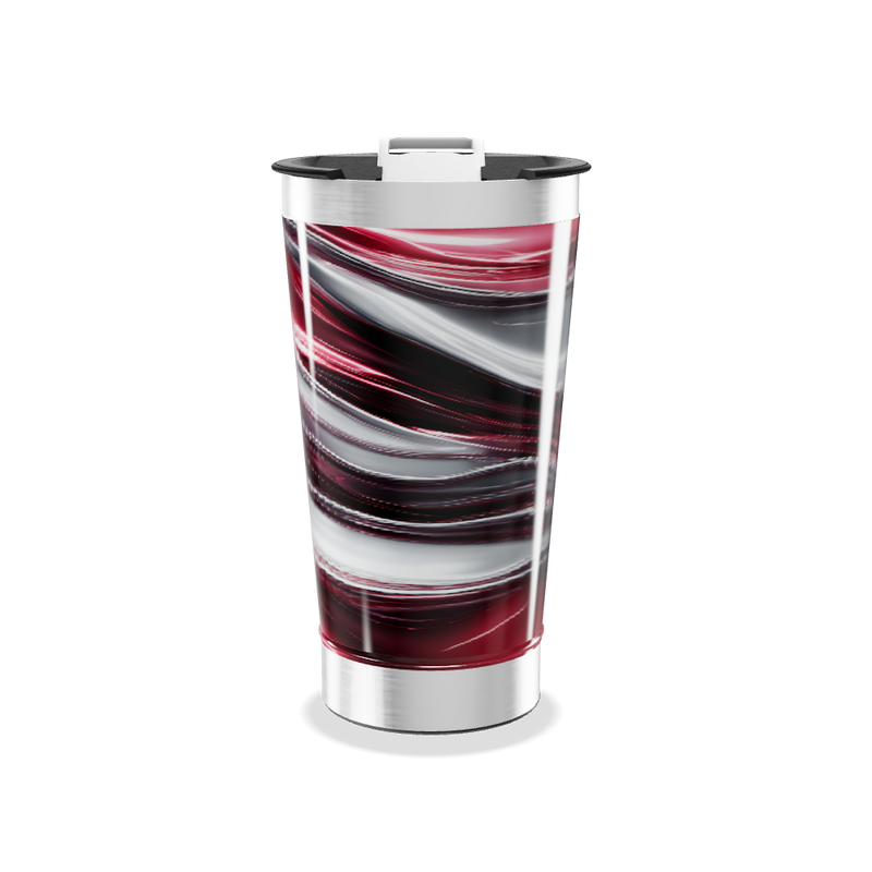 Copo Térmico - Design Ondas Vermelhas