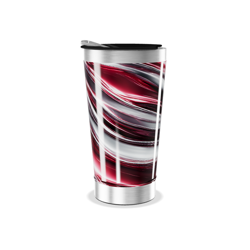 Copo Térmico - Design Ondas Vermelhas