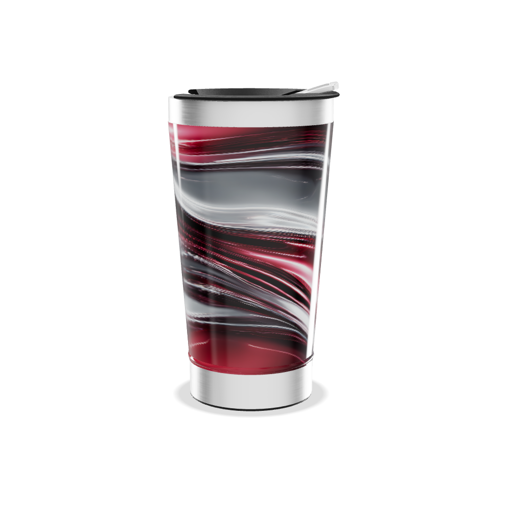 Copo Térmico - Design Ondas Vermelhas
