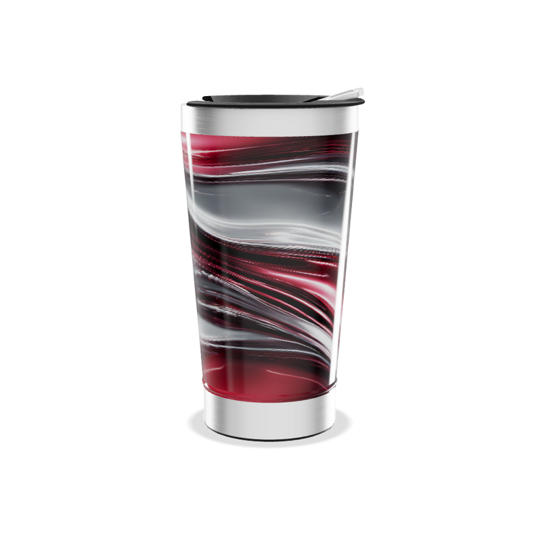 Copo Térmico - Design Ondas Vermelhas