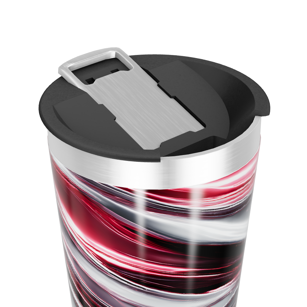 Copo Térmico - Design Ondas Vermelhas