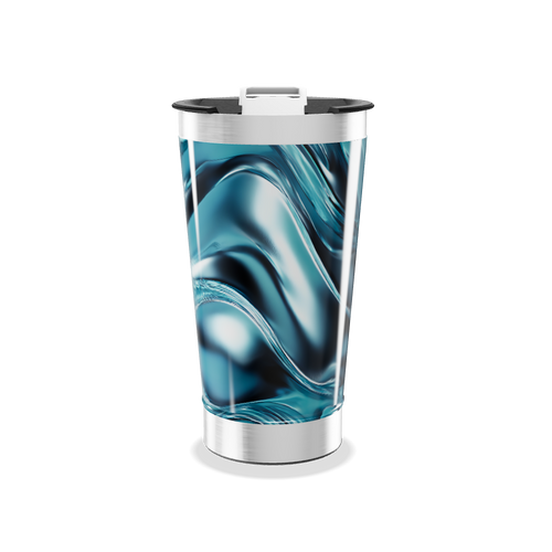 Copo Térmico - Estampa Ondulada Azul