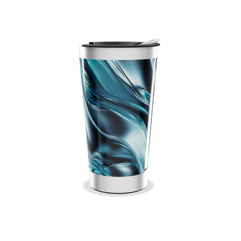 Copo Térmico - Estampa Ondulada Azul