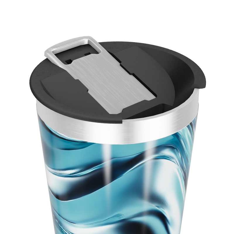 Copo Térmico - Estampa Ondulada Azul