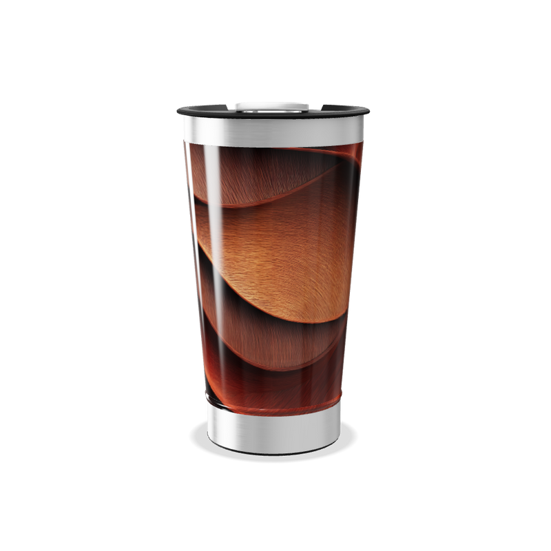 Copo Térmico - Estampa Madeira Aço Inox
