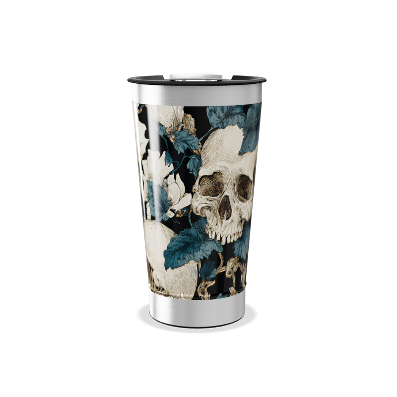 Copo Térmico - Estampa Caveira Floral