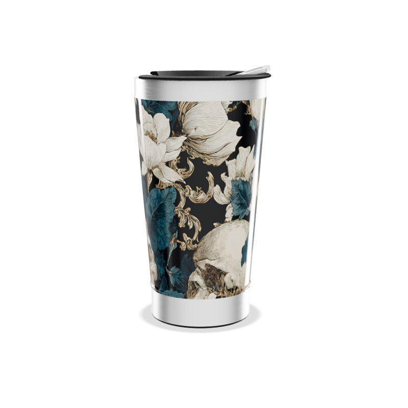 Copo Térmico - Estampa Caveira Floral