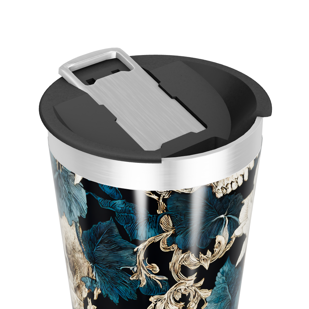 Copo Térmico - Estampa Caveira Floral