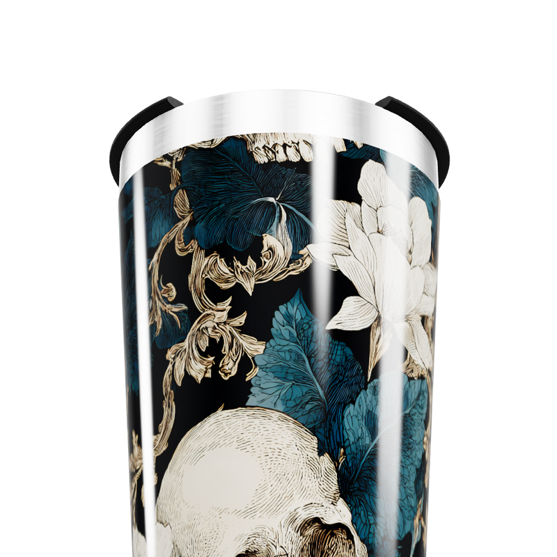 Copo Térmico - Estampa Caveira Floral