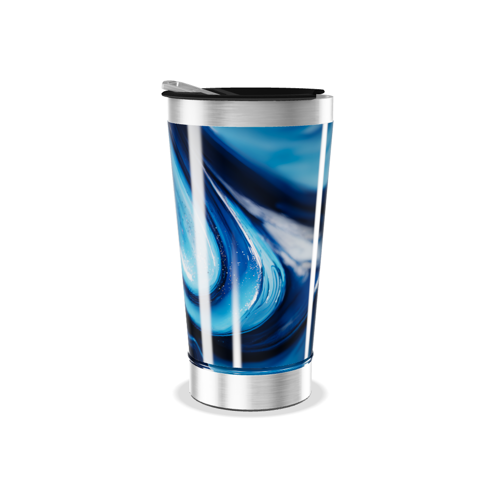 Copo Térmico - Azul Marmorizado aço inox