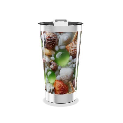 Copo Térmico - Conchas e Pedras Coloridas