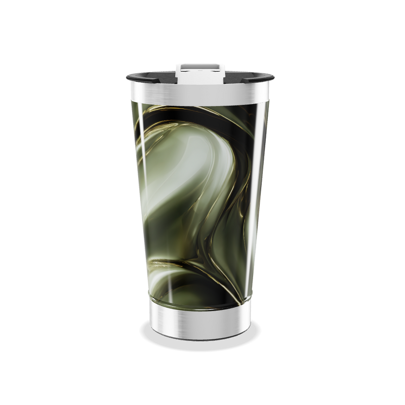 Copo Térmico - Verde Marmorizado Aço Inox