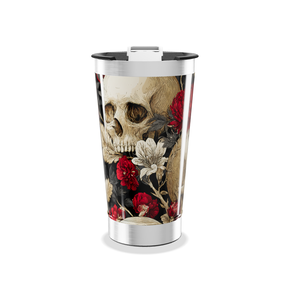 Copo Térmico - Caveira Floral Aço Inox
