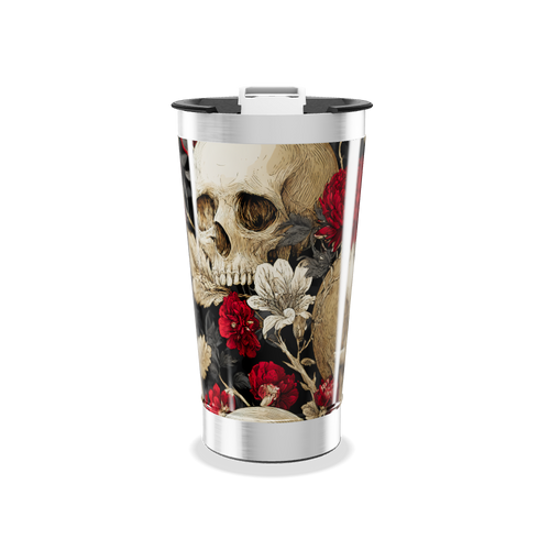 Copo Térmico - Caveira Floral Aço Inox