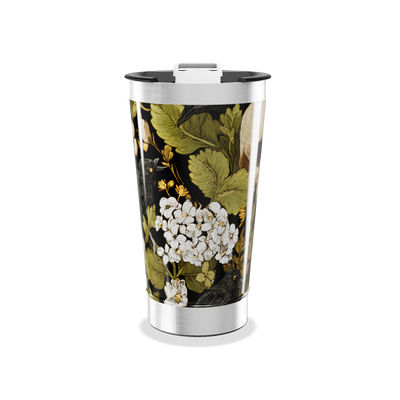 Copo Térmico - Floral Preto e Dourado