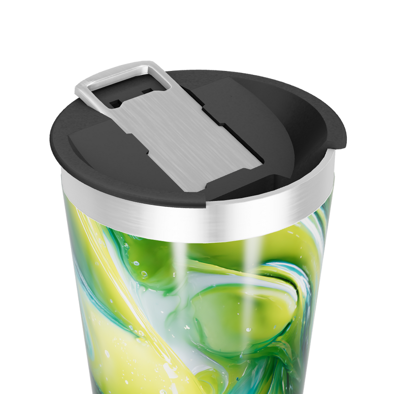 Copo Térmico - Verde com Design Abstrato