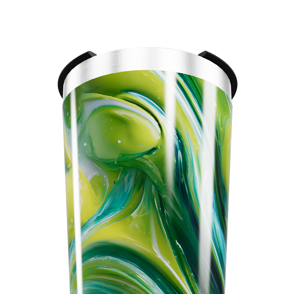 Copo Térmico - Verde com Design Abstrato