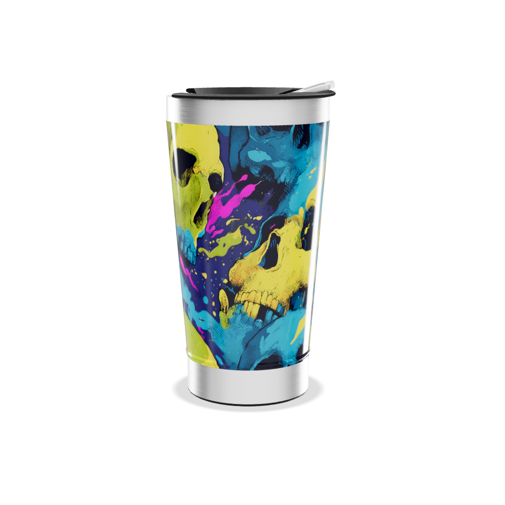 Copo Térmico - Estampa Caveira Colorida