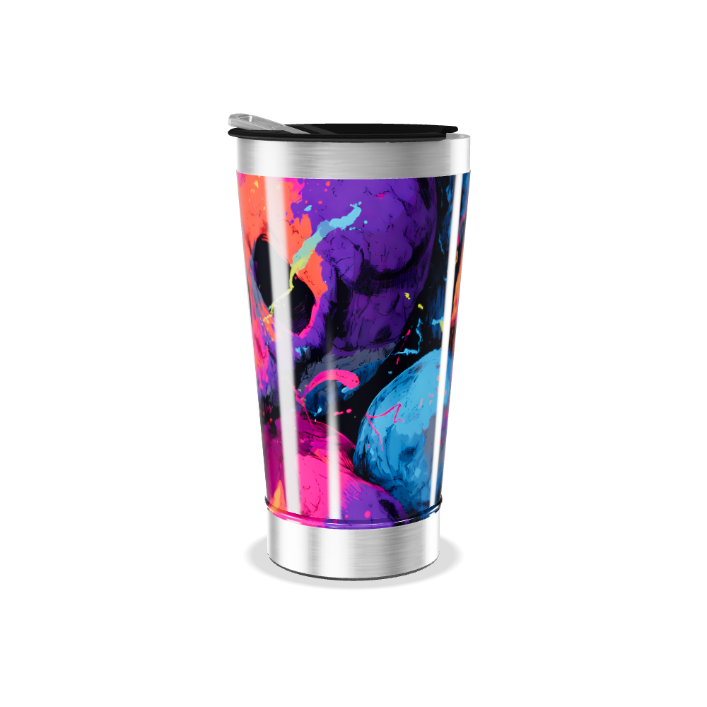 Copo Térmico - Estampa Caveiras Coloridas