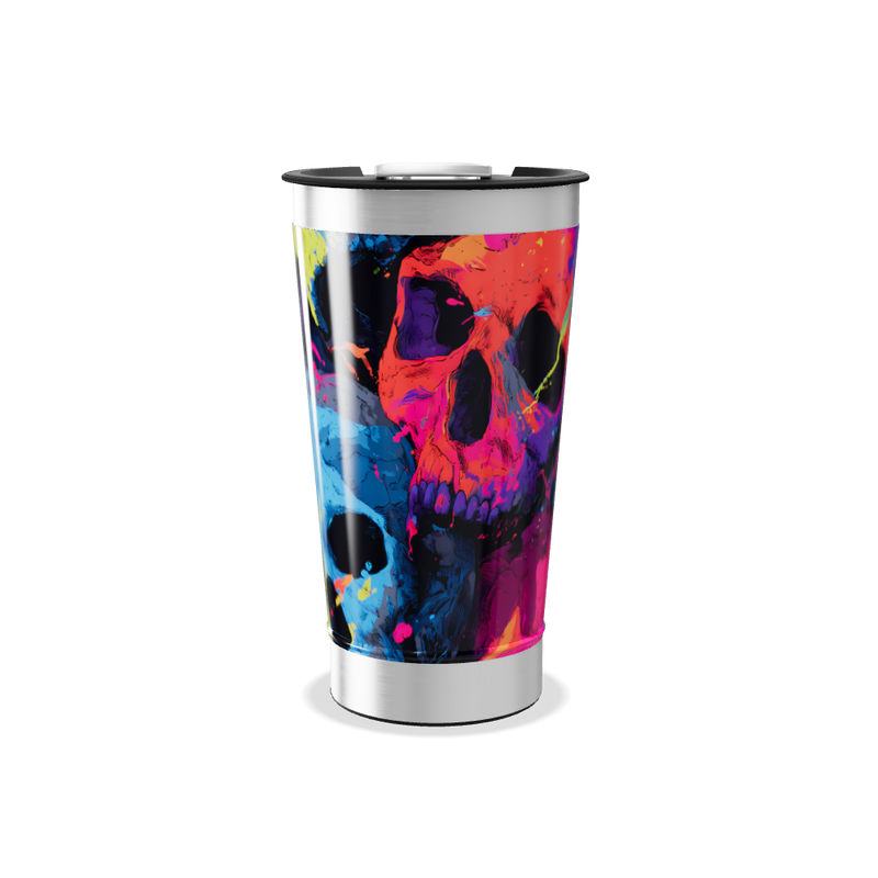 Copo Térmico - Estampa Caveiras Coloridas