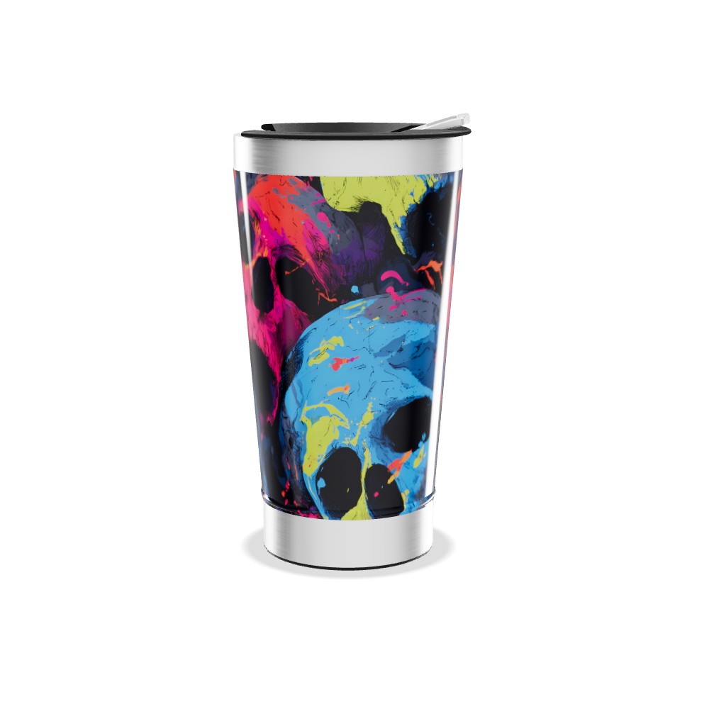 Copo Térmico - Estampa Caveiras Coloridas