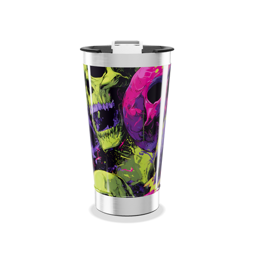 Copo Térmico - Estampa Caveiras Coloridas