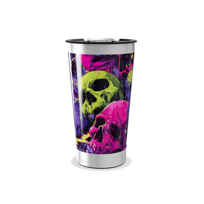 Copo Térmico - Estampa Caveiras Coloridas