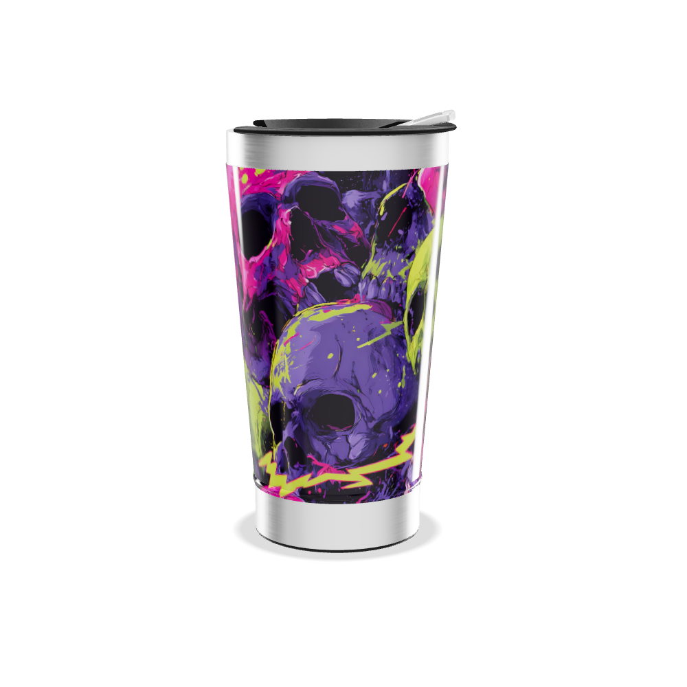 Copo Térmico - Estampa Caveiras Coloridas