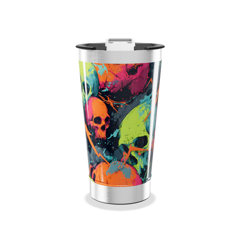 Copo Térmico - Estampa Caveiras Coloridas