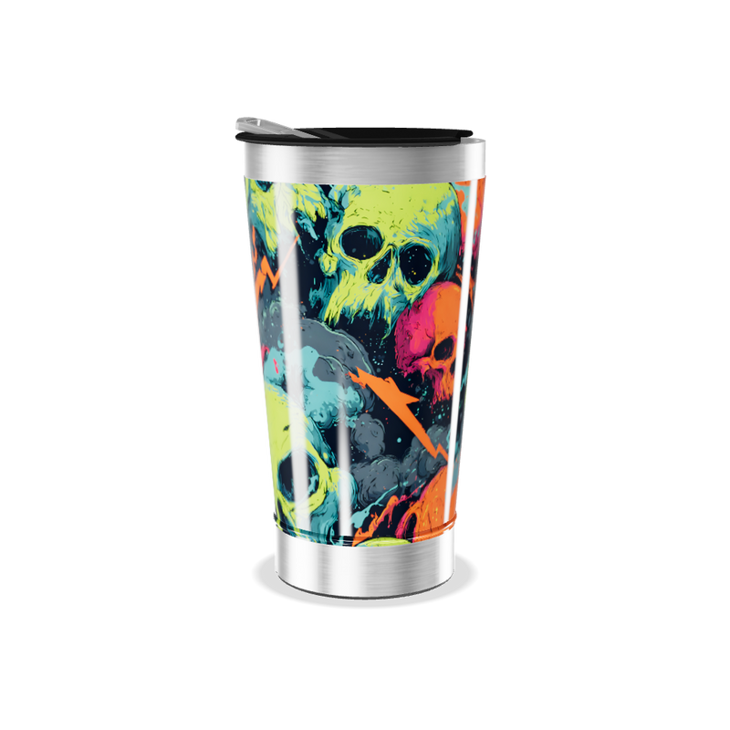 Copo Térmico - Estampa Caveiras Coloridas