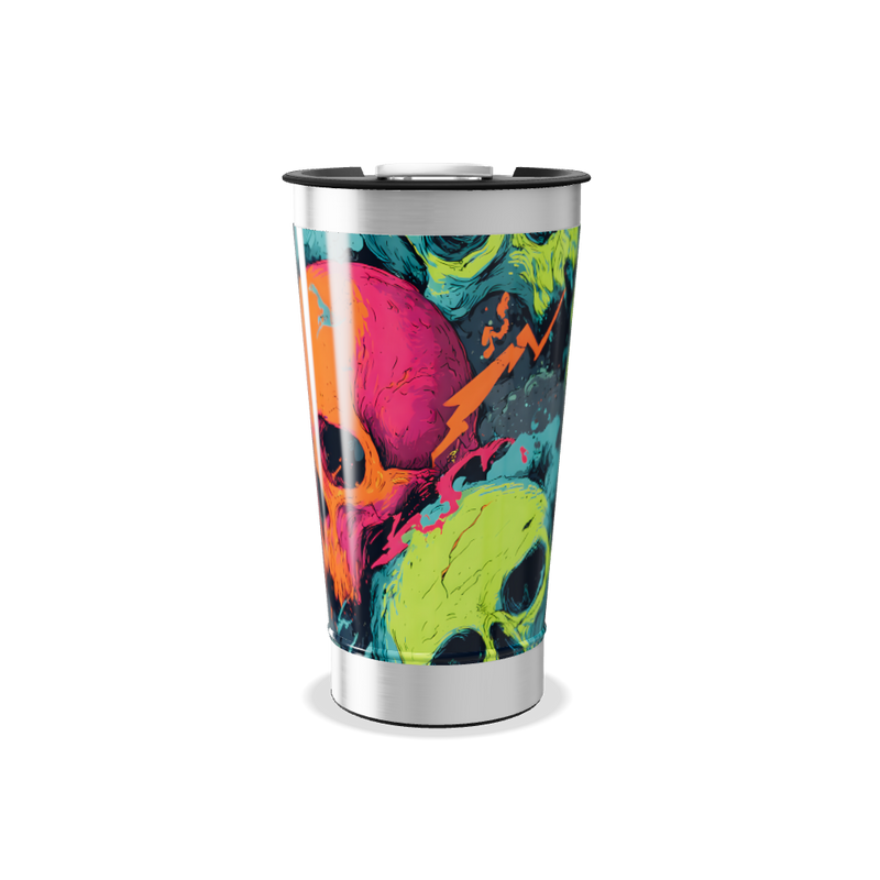 Copo Térmico - Estampa Caveiras Coloridas