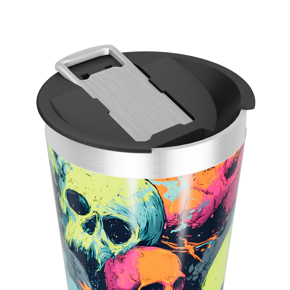 Copo Térmico - Estampa Caveiras Coloridas