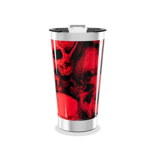 Copo Térmico - Caveiras Vermelhas Aço Inox