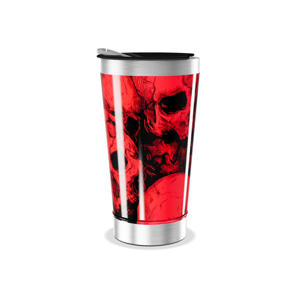 Copo Térmico - Caveiras Vermelhas Aço Inox