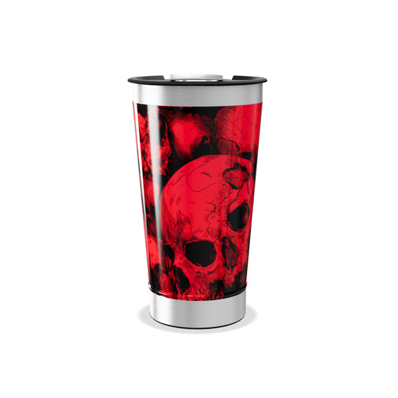 Copo Térmico - Caveiras Vermelhas Aço Inox